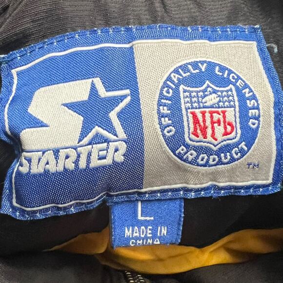 VINTAGE 90s Starter Pittsburgh Steelers Pullover Jacket Embroidered Size Large - Picture 6 of 6
